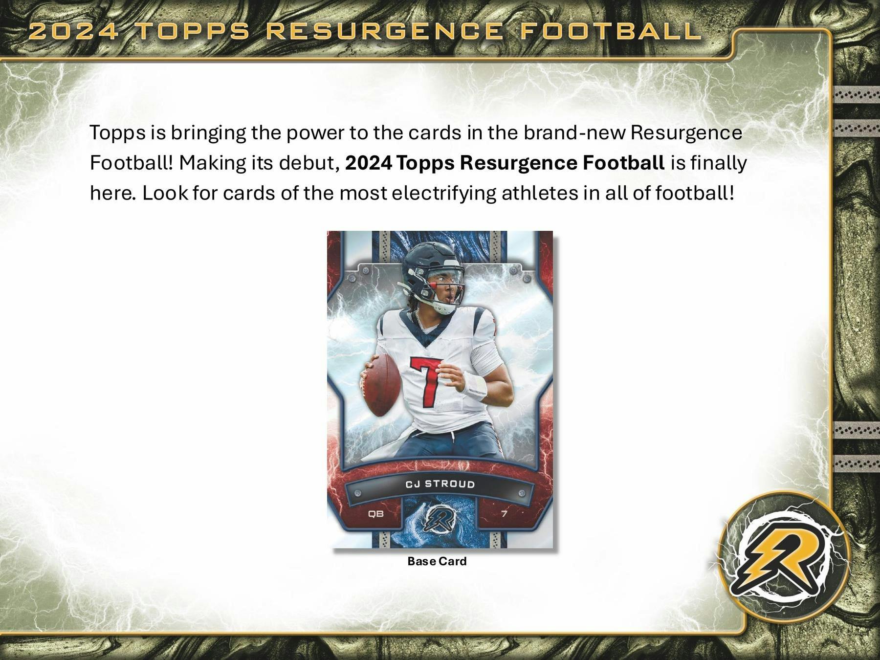 2024 Topps Resurgence Football Hobby Box - Premium NFL Trading Cards Collection for Collectors & Fans - Perfect for Sports Memorabilia, Gifts, and Investment