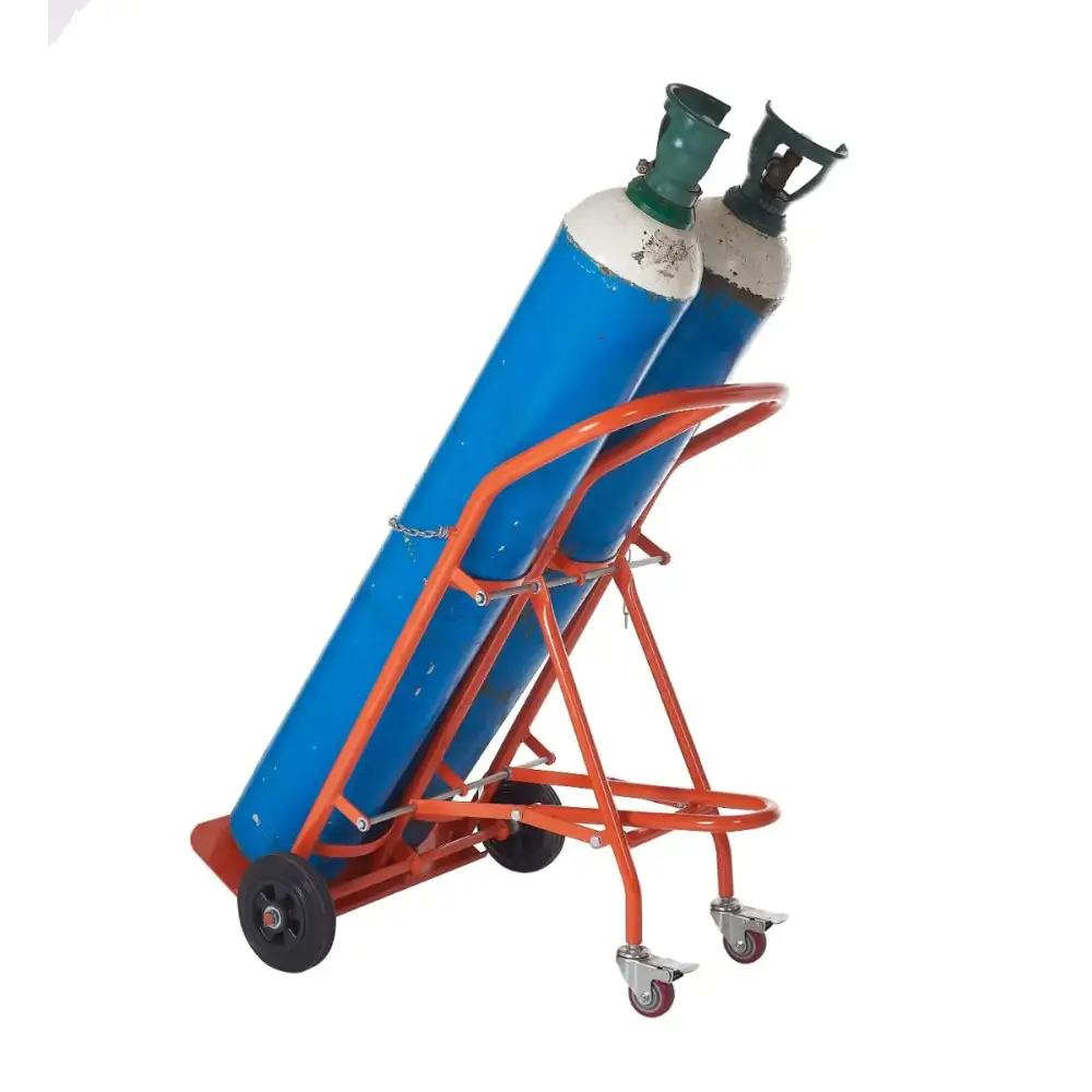 Heavy Duty Cylinder Trolley Cart - Gas Cylinder Hand Truck with 360° Swivel Wheels for Easy Transport - Perfect for Workshop, Garage, and Industrial Use