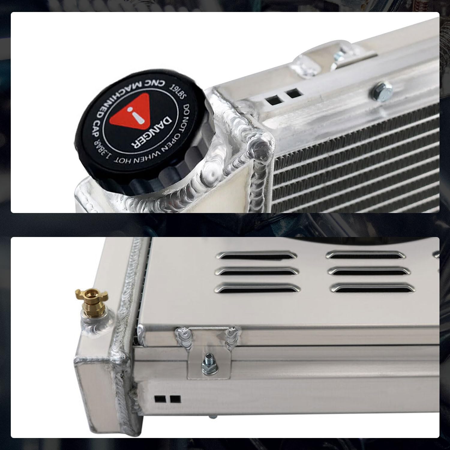 High-Performance 4 Row Aluminum Radiator for Buick Chevelle Impala 1971-1990 - Fits Chevy Caprice Malibu C/K/G Series & GMC Cadillac - Includes Radiator Shroud & Electric Fan Relay - Perfect for Classic Car Restoration & Hot Rod Upgrades