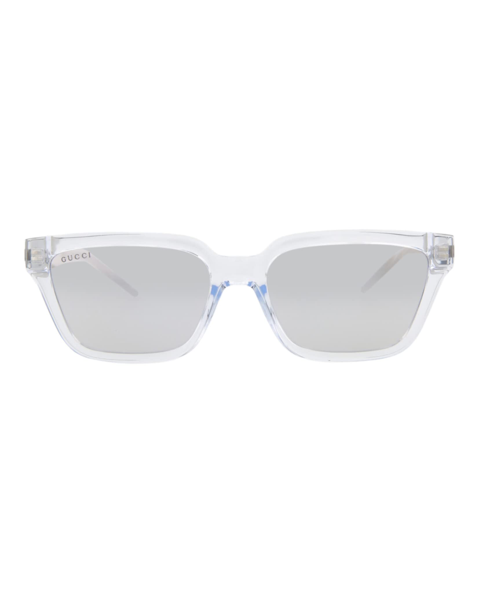 **Gucci Square & Rectangle Sunglasses - Crystal Silver Frame, Luxury Designer Eyewear for Women & Men | Made in Japan | UV Protection, Fashionable for Everyday Wear, Travel & Outdoor Activities**