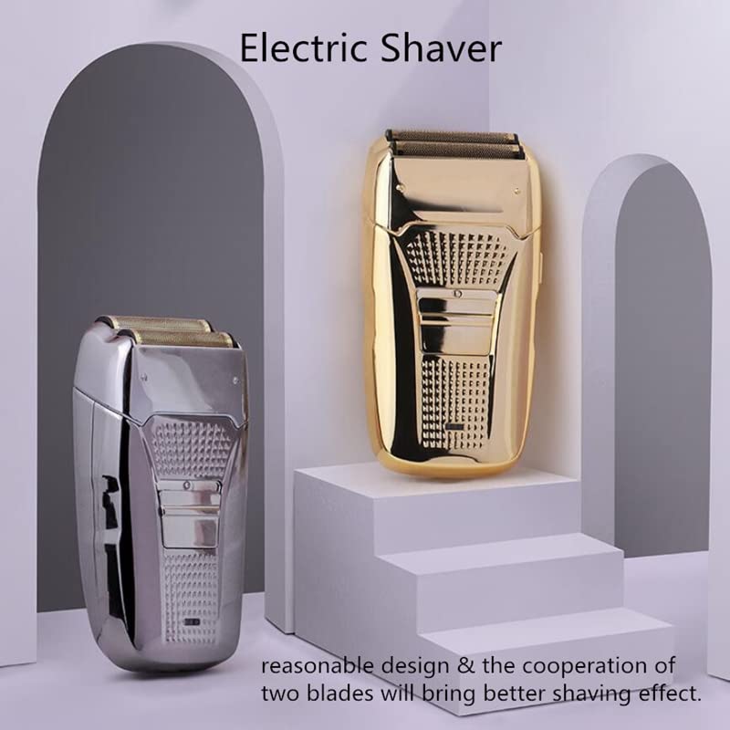 Premium Men's Electric Shaver - 3D Floating Foil Razor for Smooth Beard Trimming & Hair Removal, Rechargeable Wet/Dry Shaver with Gold Finish - Perfect for Travel, Daily Grooming & Gift for Men