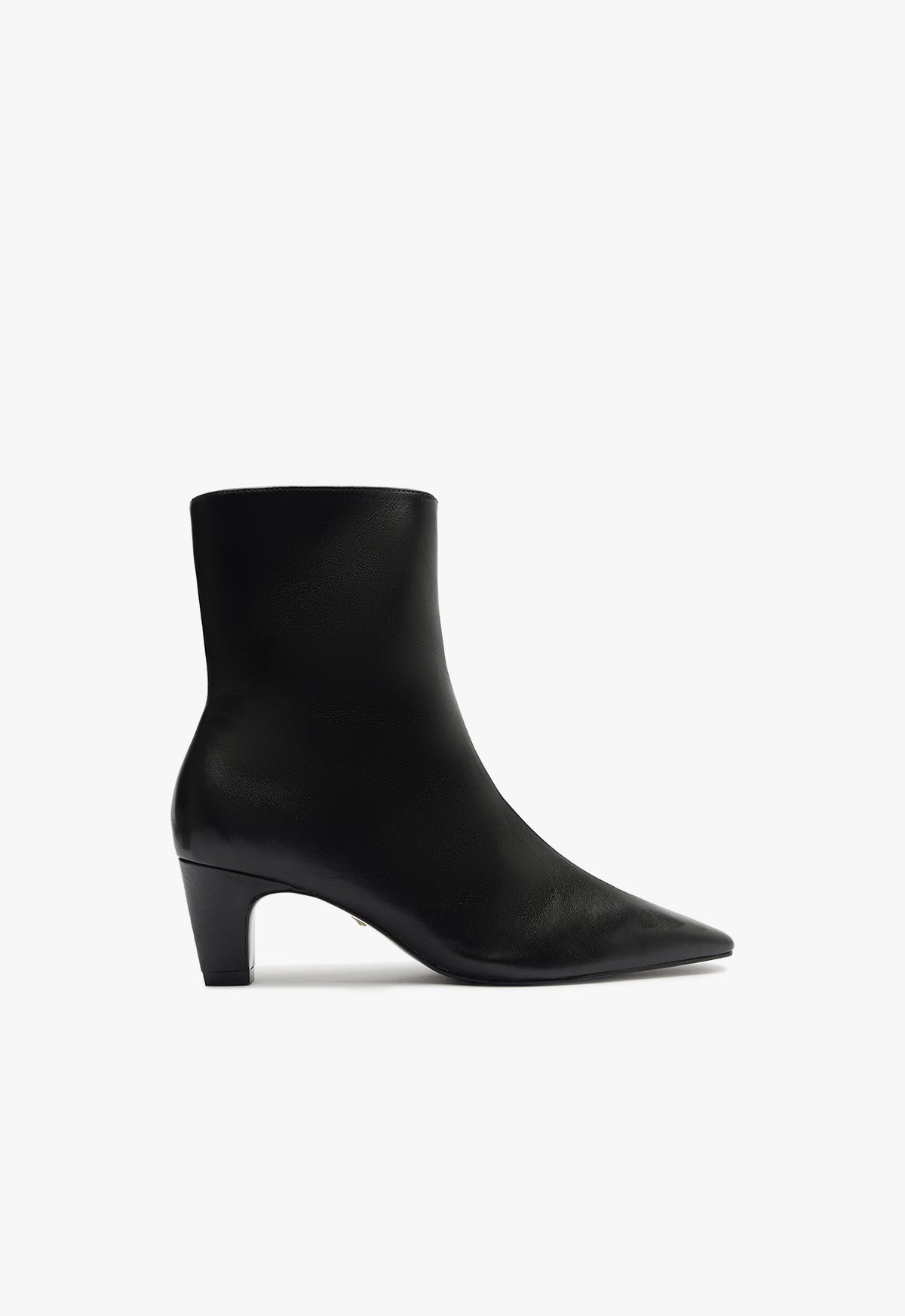 Dellia Atanado Leather Bootie Women's Mid Heel Boots - Fashionable & Comfortable for Work, Office, and Casual Outfits
