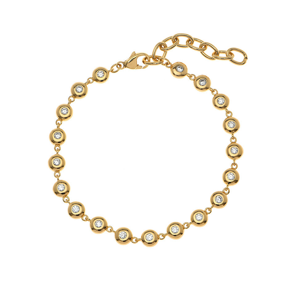 Goldbug Collection Bezel Bracelet - Elegant Gold-Plated Adjustable Bangle for Women | Perfect for Parties, Weddings & Everyday Wear