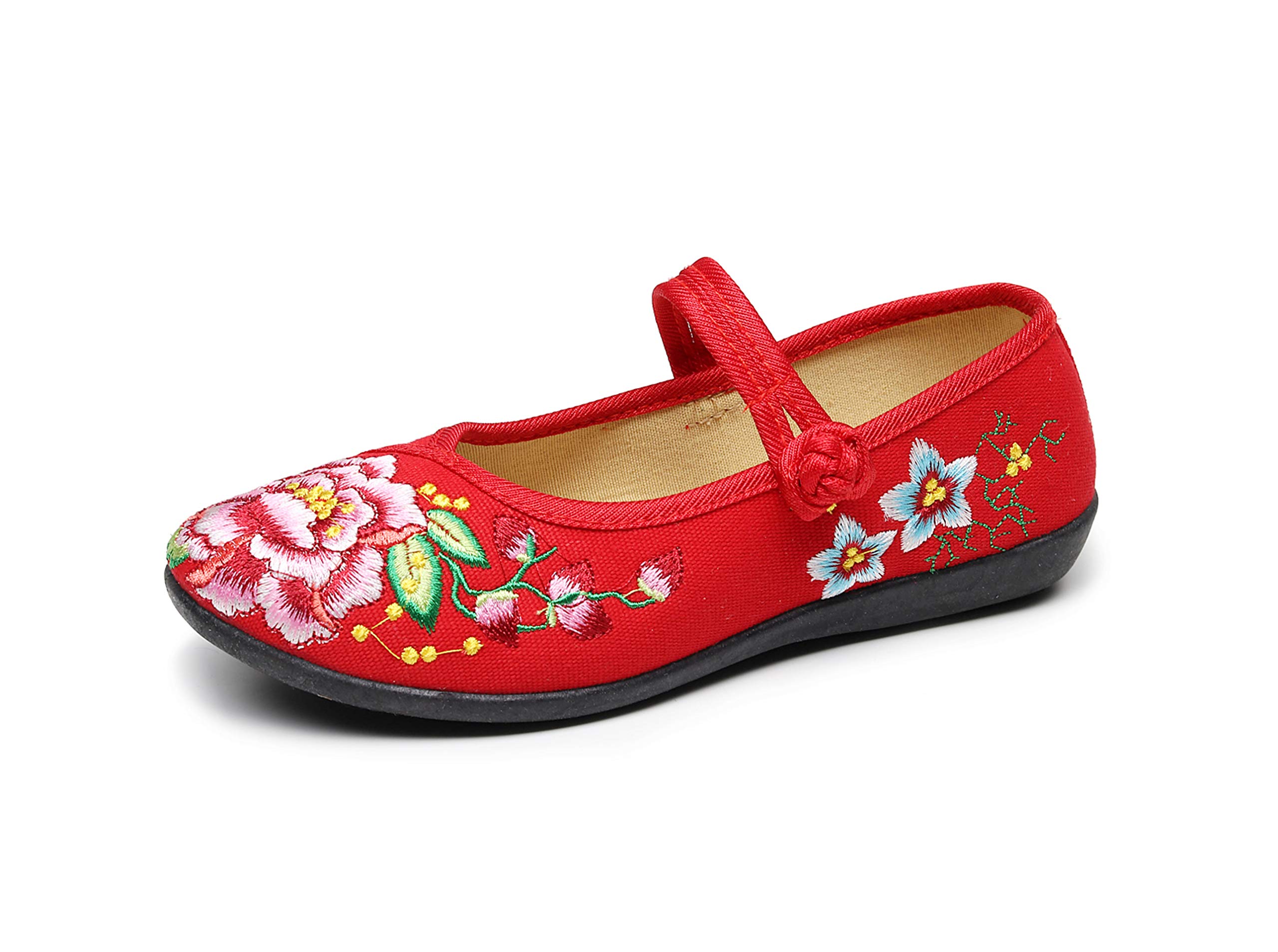 TN TANGNEST Women's Floral Embroidered Loafers - Comfortable Round Toe Ballet Flats for Casual Wear | Perfect for Office, Walking, and Spring/Summer Outfits