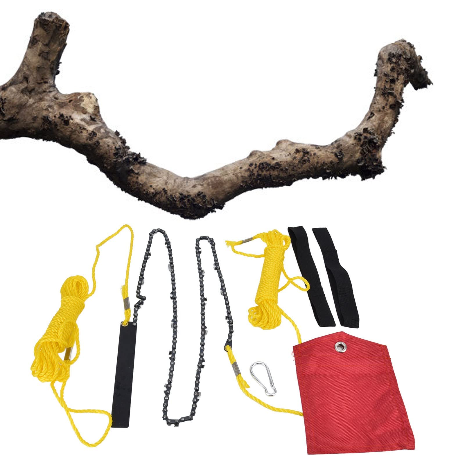 Portable 48-Inch Pocket Chainsaw with 63 Teeth - High Hardness Rope Saw for Tree Limb Cutting, Camping, and Survival - Folding Handheld Chain Saw for Outdoor Adventures, Gardening, and Emergency Preparedness