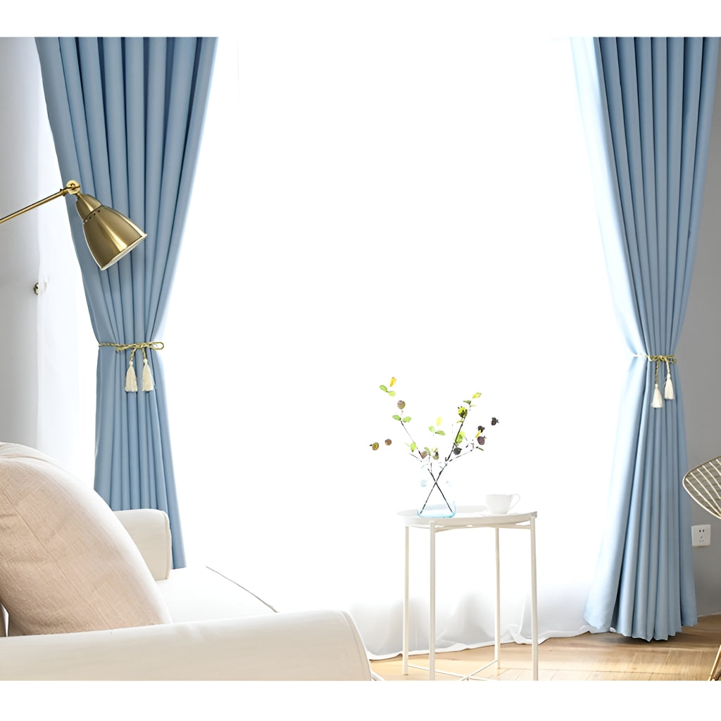 Presley Polyester Minimalist Soundproof Blackout Custom Curtains - Thermal Insulated Window Drapes for Bedroom, Living Room & Home Theater