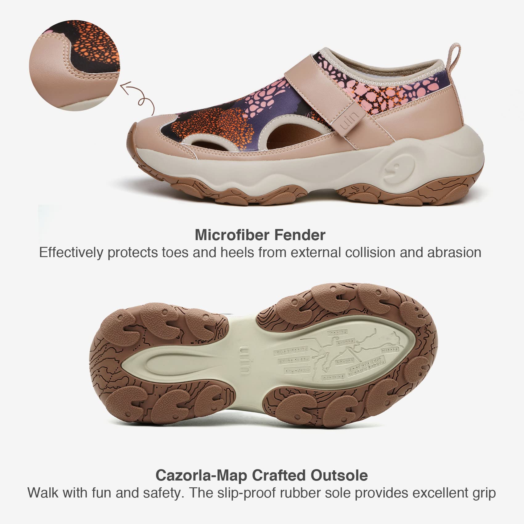 UIN Women's Closed Toe Outdoor Sandals - Lightweight Hiking & Walking Shoes for Summer Travel, Beach, Water Sports & Casual Wear