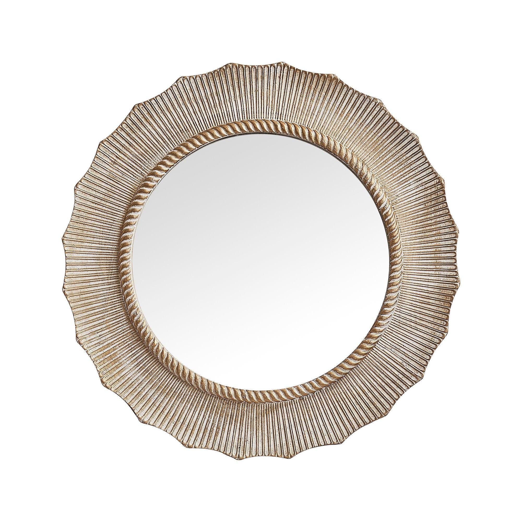 Vintage Round Wall Mirror - Modern Decorative Hanging Mirror for Living Room, Bedroom & Bathroom Décor