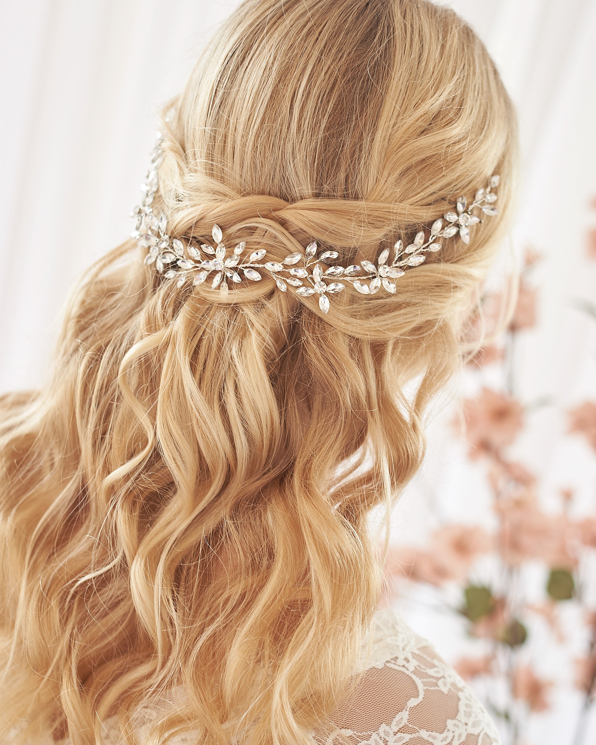 Felicia Crystal Hair Vine - Elegant Bridal Hair Accessory for Weddings, Prom & Special Events | Sparkling Rhinestone Headpiece for Women