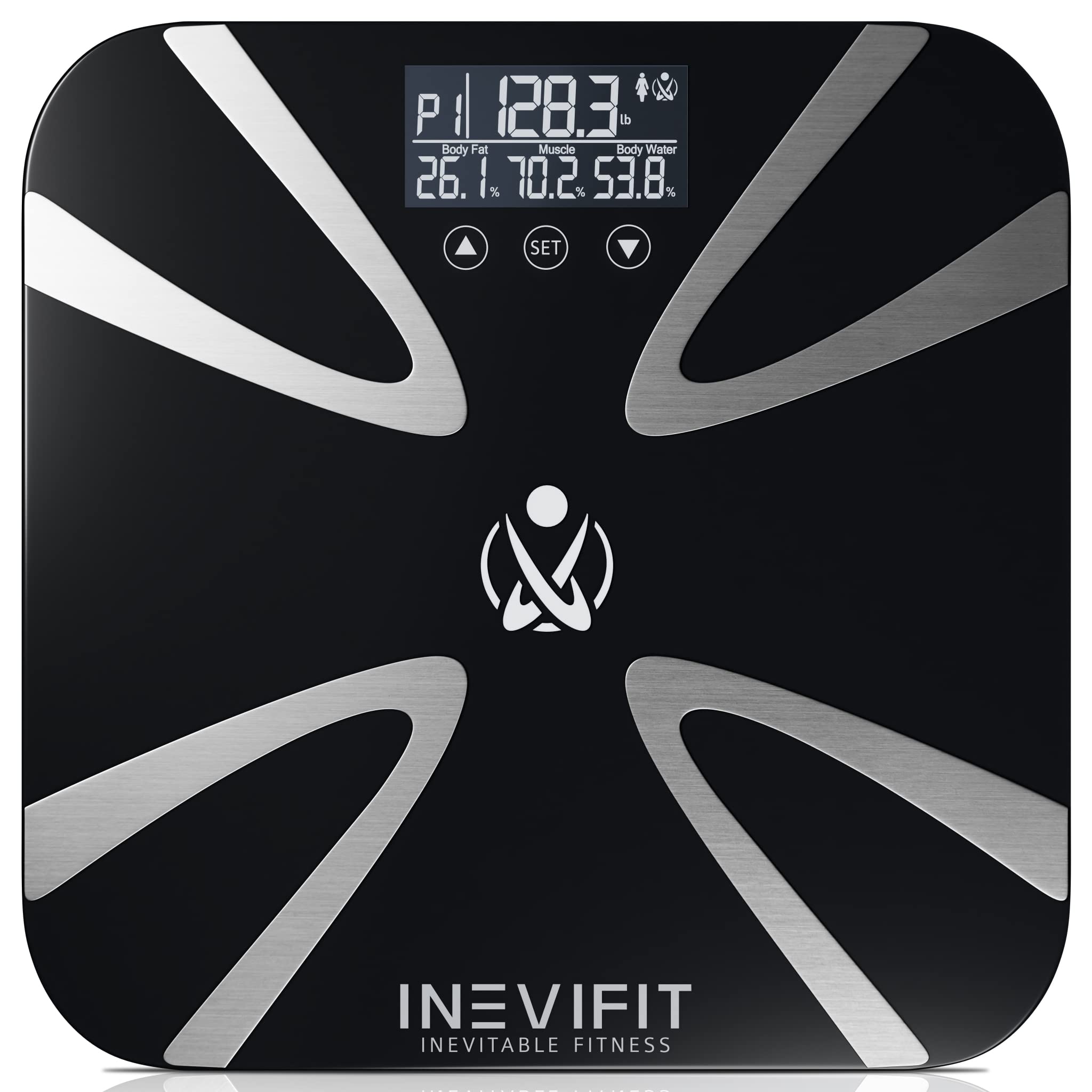 Inevifit Smart Body Analyzer Scale & Digital Kitchen Scale Bundle - Accurate Body Composition & Nutrition Tracking with BMI, Weight, Fat % - Includes Batteries - Perfect for Home Gym & Healthy Cooking