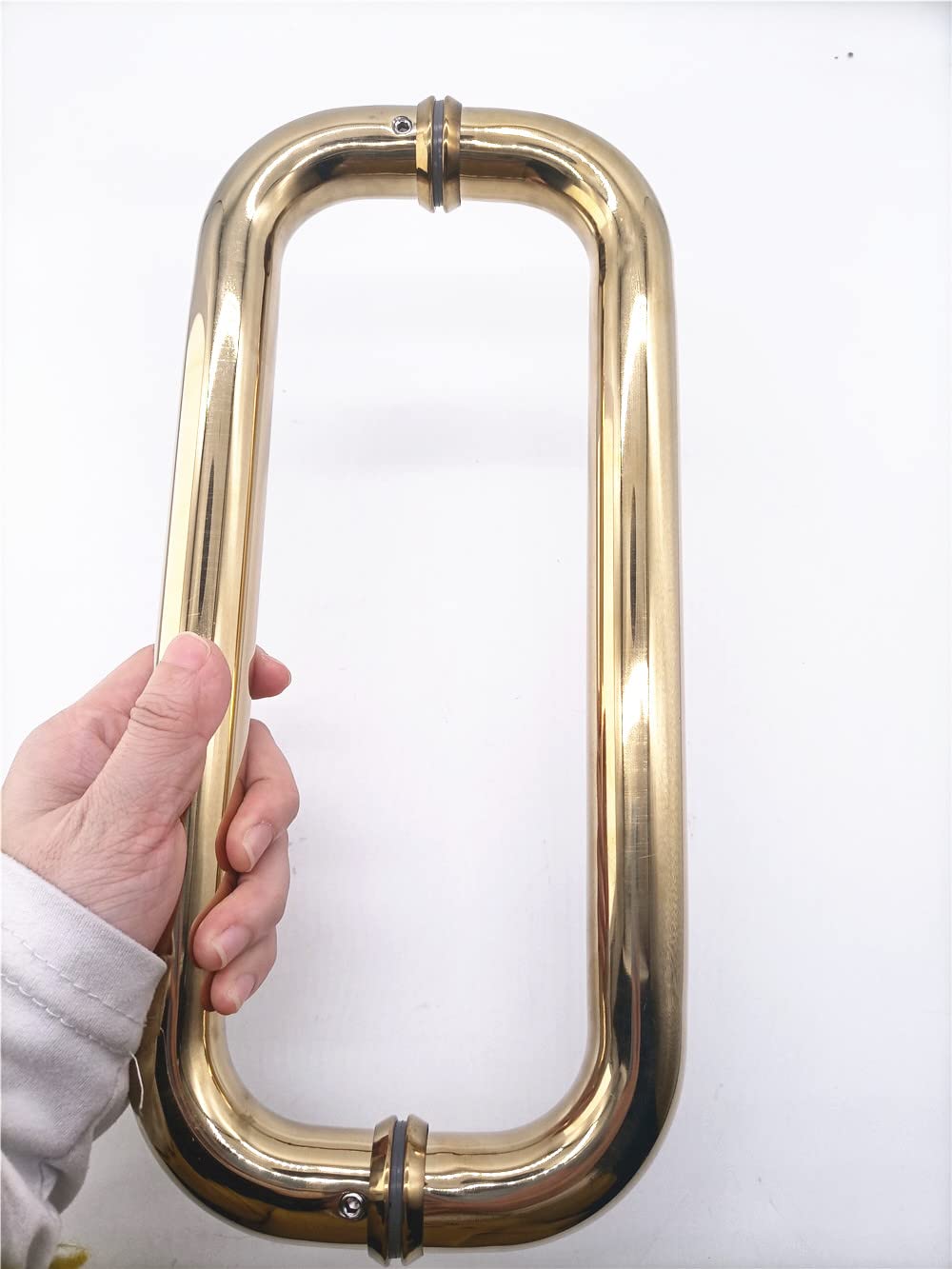 8 Inch Gold Back to Back Tubular Shower Door Pull Handle for Frameless Shower Doors - WANLIAN Hardware with Washers - Perfect for Bathroom Renovation and Modern Shower Enclosures