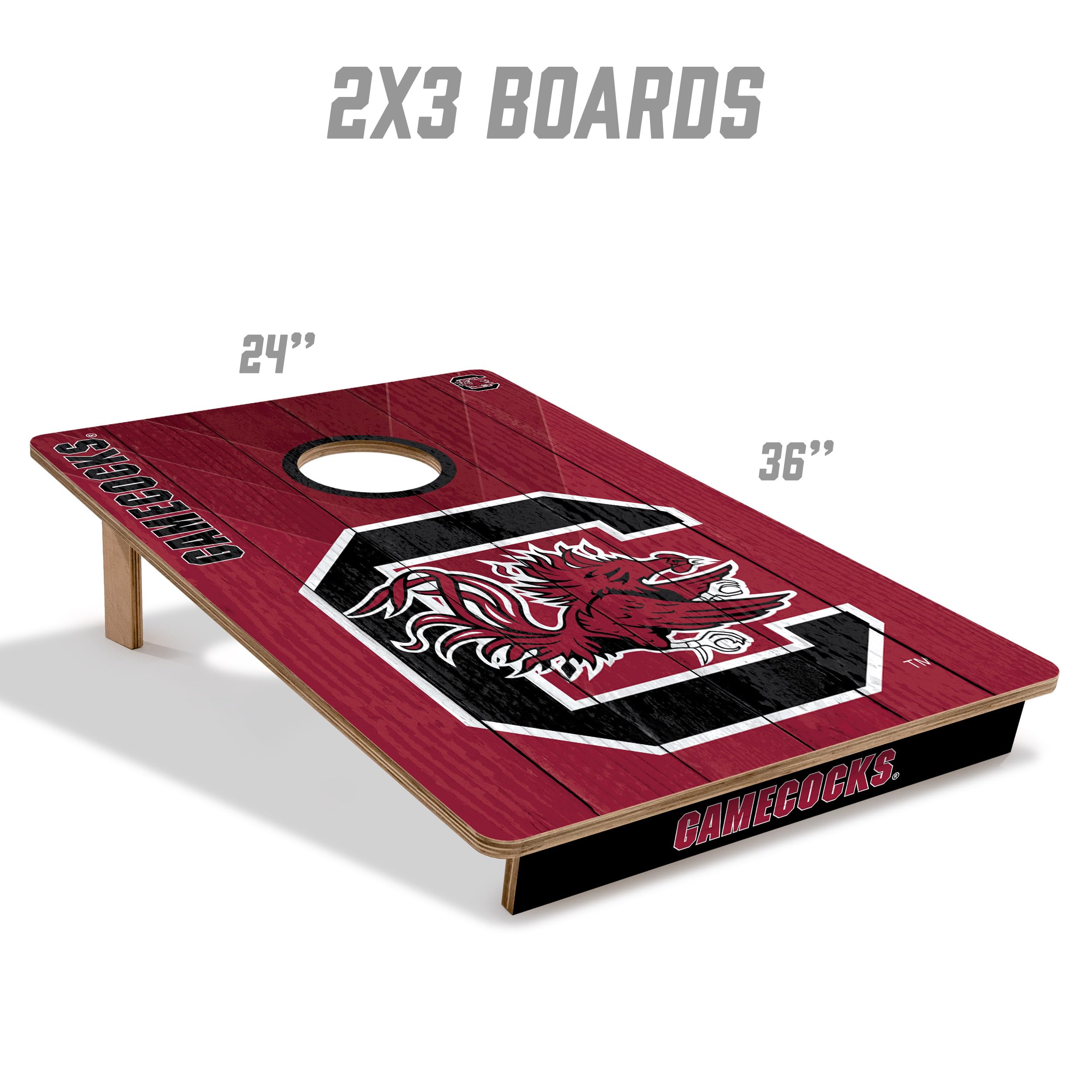 YouTheFan NCAA 2’ x 3’ Wood Cornhole Game Set with Logo Bags - Official College Team Cornhole Boards for Tailgating, Backyard Parties & Outdoor Games