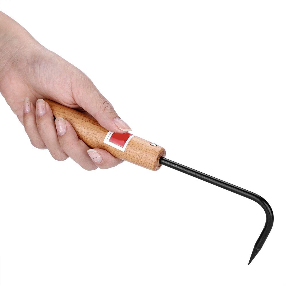 Premium Manganese Steel Bonsai Hook & Root Rake - Ergonomic Wooden Handle Gardening Tool for Potted Plants, Bonsai Care, and Soil Cultivation | Ideal for Pruning, Transplanting, and Garden Maintenance