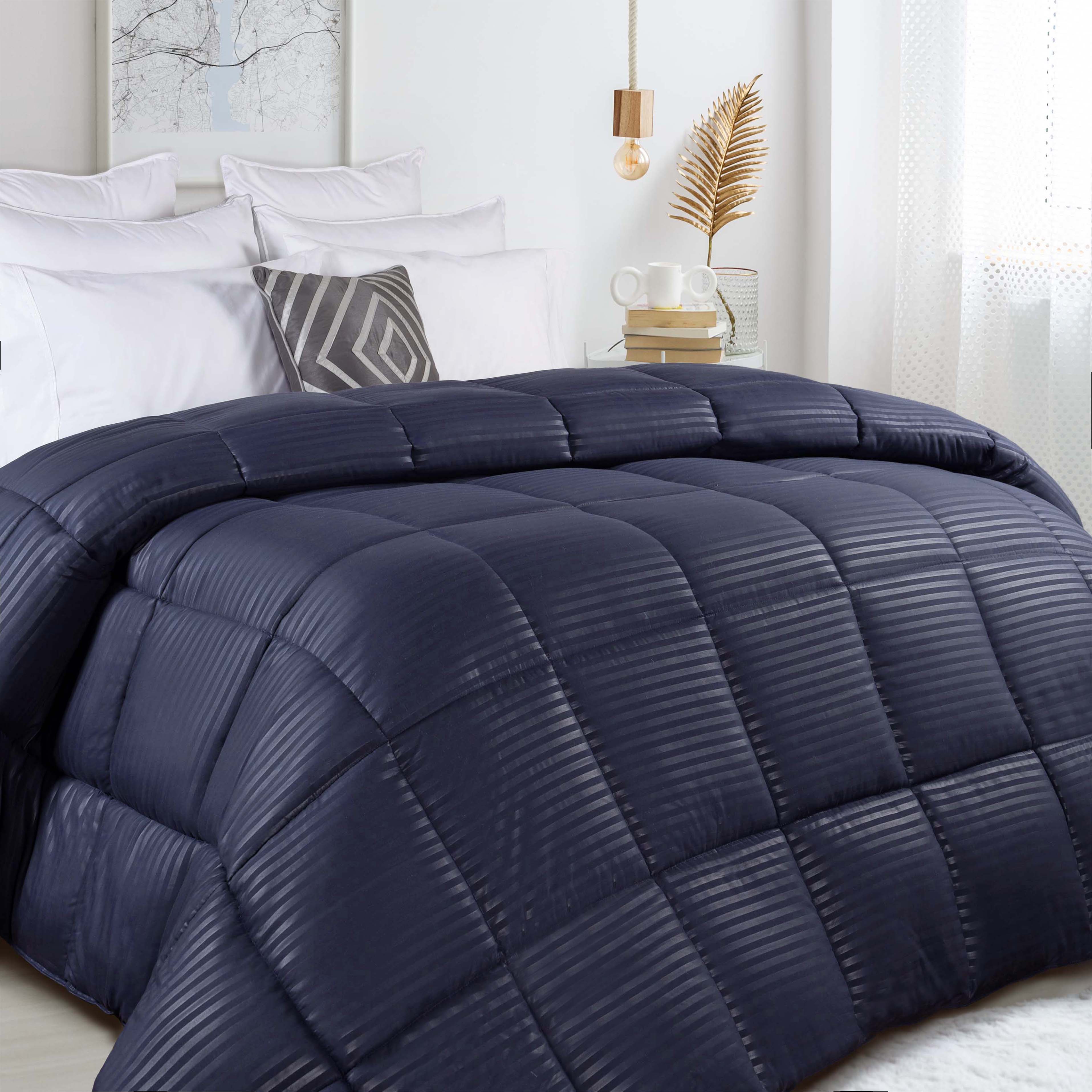 Reversible Striped Down Alternative Comforter - Soft & Hypoallergenic Bedding for All Seasons | Perfect for Guest Rooms, Dorms & Cozy Home Decor