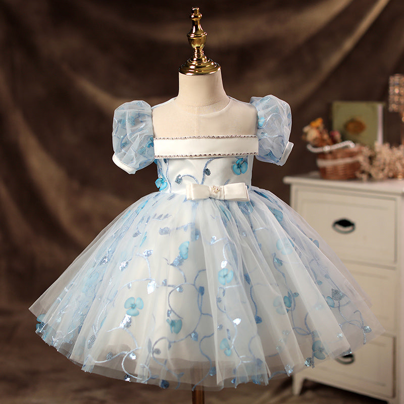 Toddler Girl's Floral Embroidery Princess Dress - Summer Birthday Party & Prom Gown for Baby Girls - Perfect for Special Occasions, Photo Shoots & Dress-Up Play