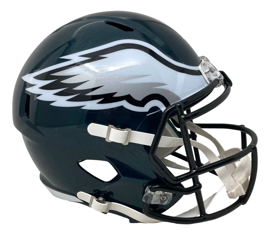 Jalen Carter Autographed Philadelphia Eagles Football Helmet - Super Bowl 59 Replica with Certificate of Authenticity - Perfect for Eagles Fans, Sports Memorabilia Collectors, and Game Room Decor