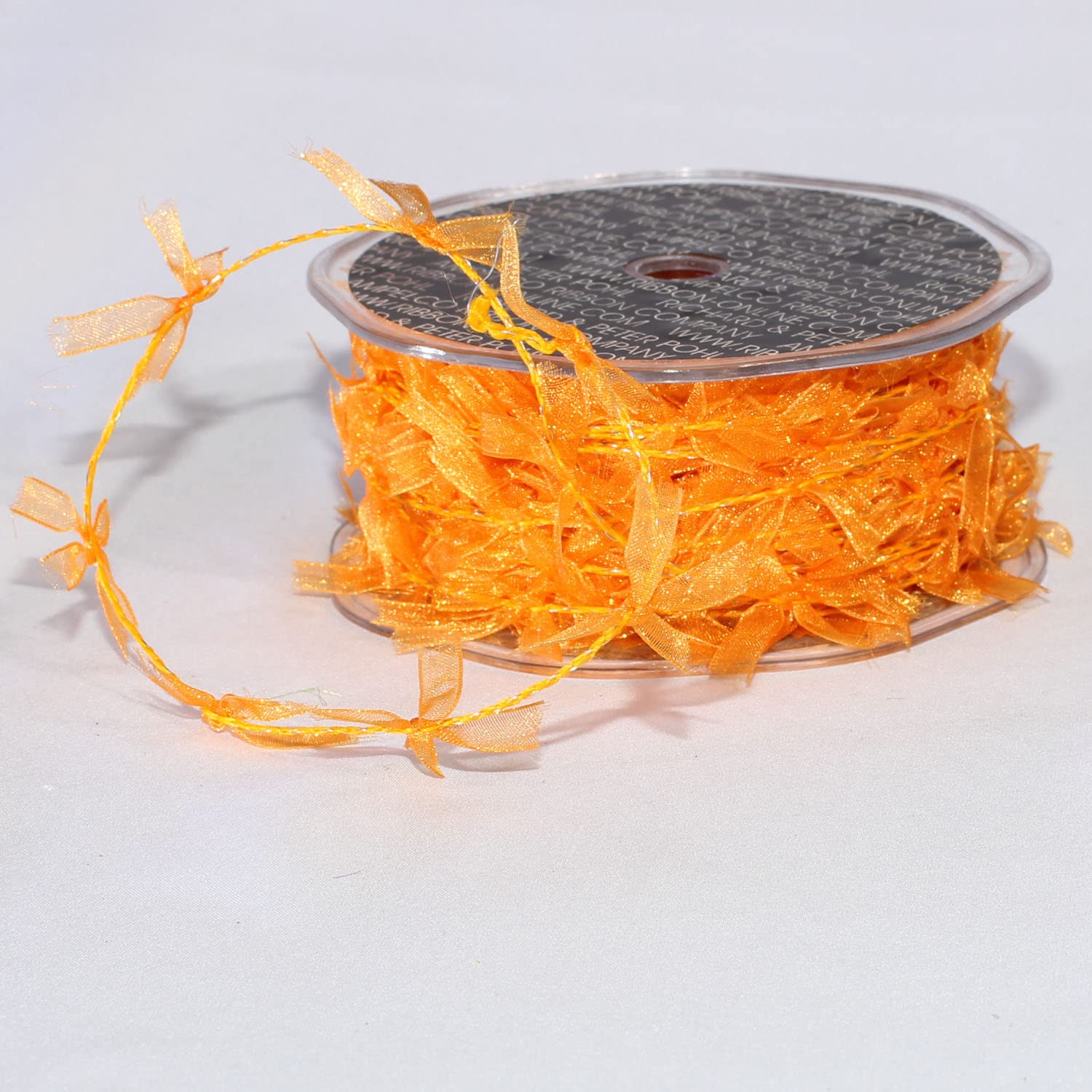 Sheer Orange Wired Craft Ribbon Garland - 1 Inch x 27 Yards - Perfect for Party Decorations, Gift Wrapping, and DIY Wedding Decor