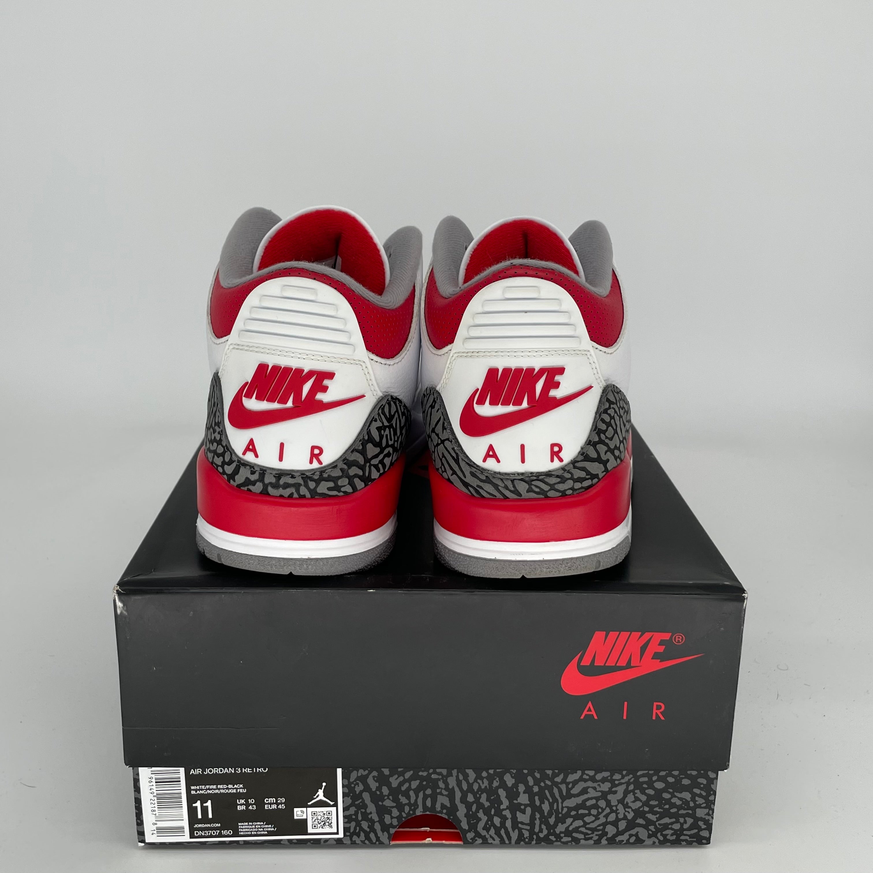 Air Jordan 3 Retro 'Fire Red' Men's Basketball Shoes Size 11 - DN3707-160 | Authentic Nike Sneakers for Sports, Streetwear & Casual Outfits
