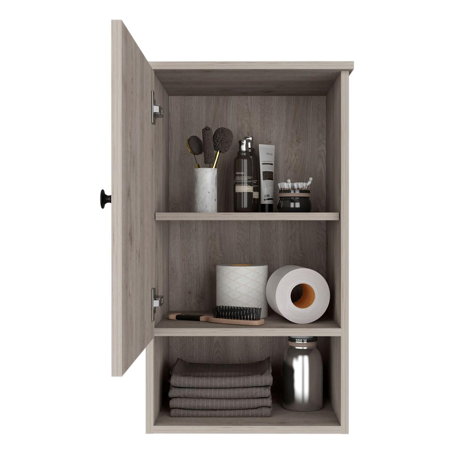 Boahaus Almada Wall Mounted Medicine Cabinet with Mirror - Gray Bathroom Storage for Toiletries & Essentials | Perfect for Bathroom, Vanity, and Home Organization