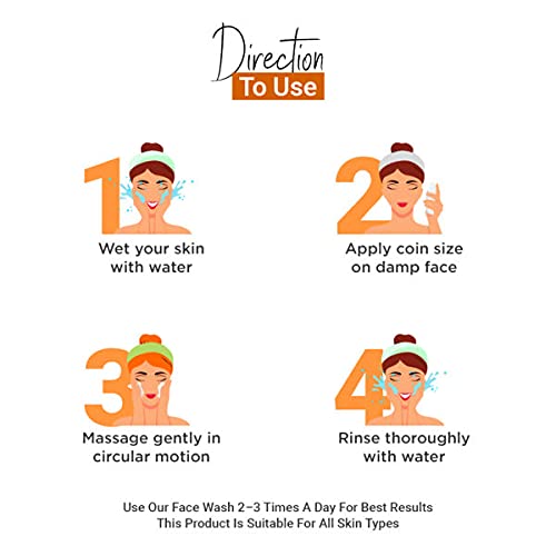 Vedicline Vitamin C Face Wash with Citrus Lemon Extract & Aloe Vera - Reduces Dirt, Impurities & Dark Spots for Radiant Skin - 100ml - Perfect for Daily Skincare Routine & Brightening Dull Complexion
