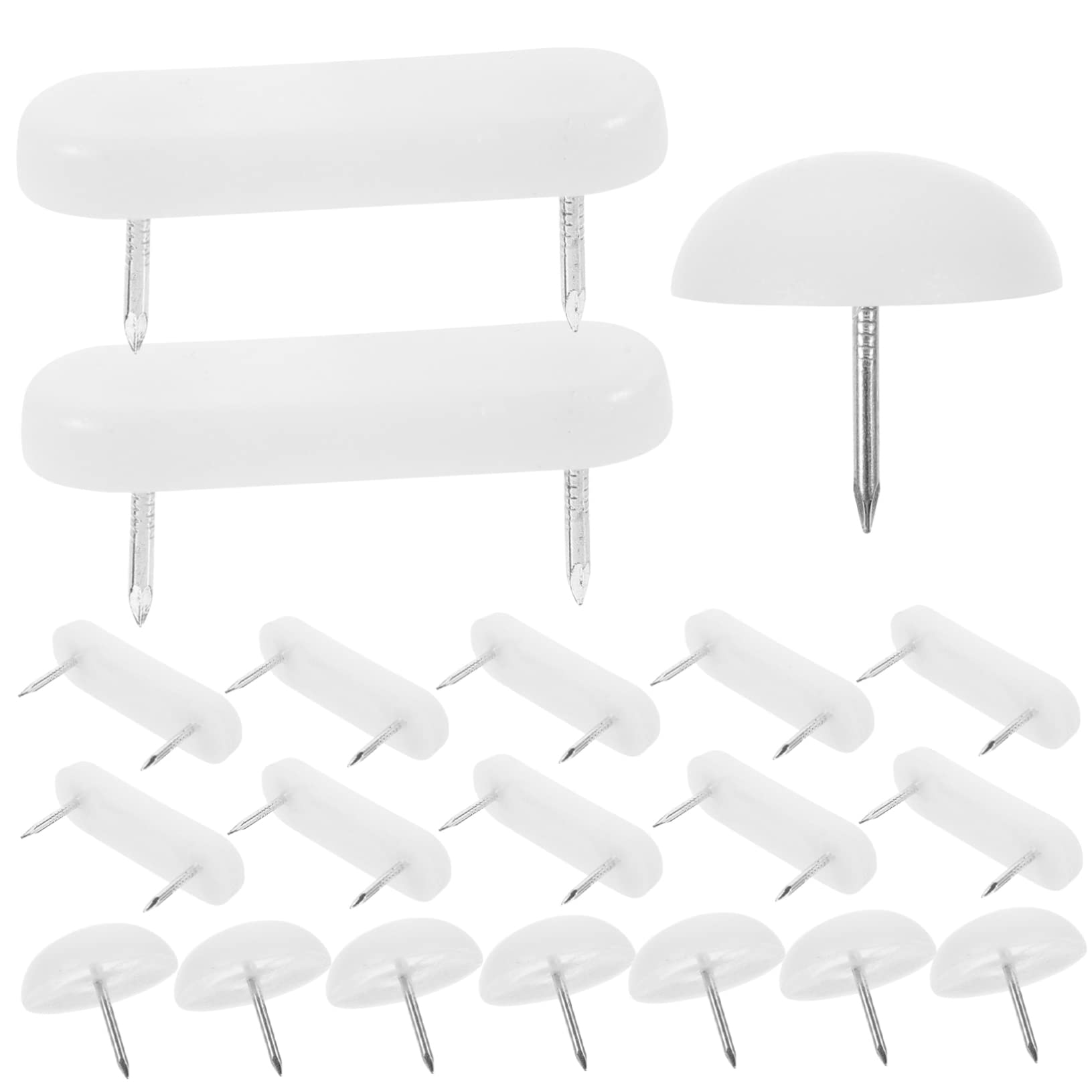 100PCS White Nylon Furniture Sliders for Chairs - Non-Slip Floor Protectors for Carpet & Hardwood - Easy Glide Furniture Moving Pads for Living Room, Bedroom, Office Use