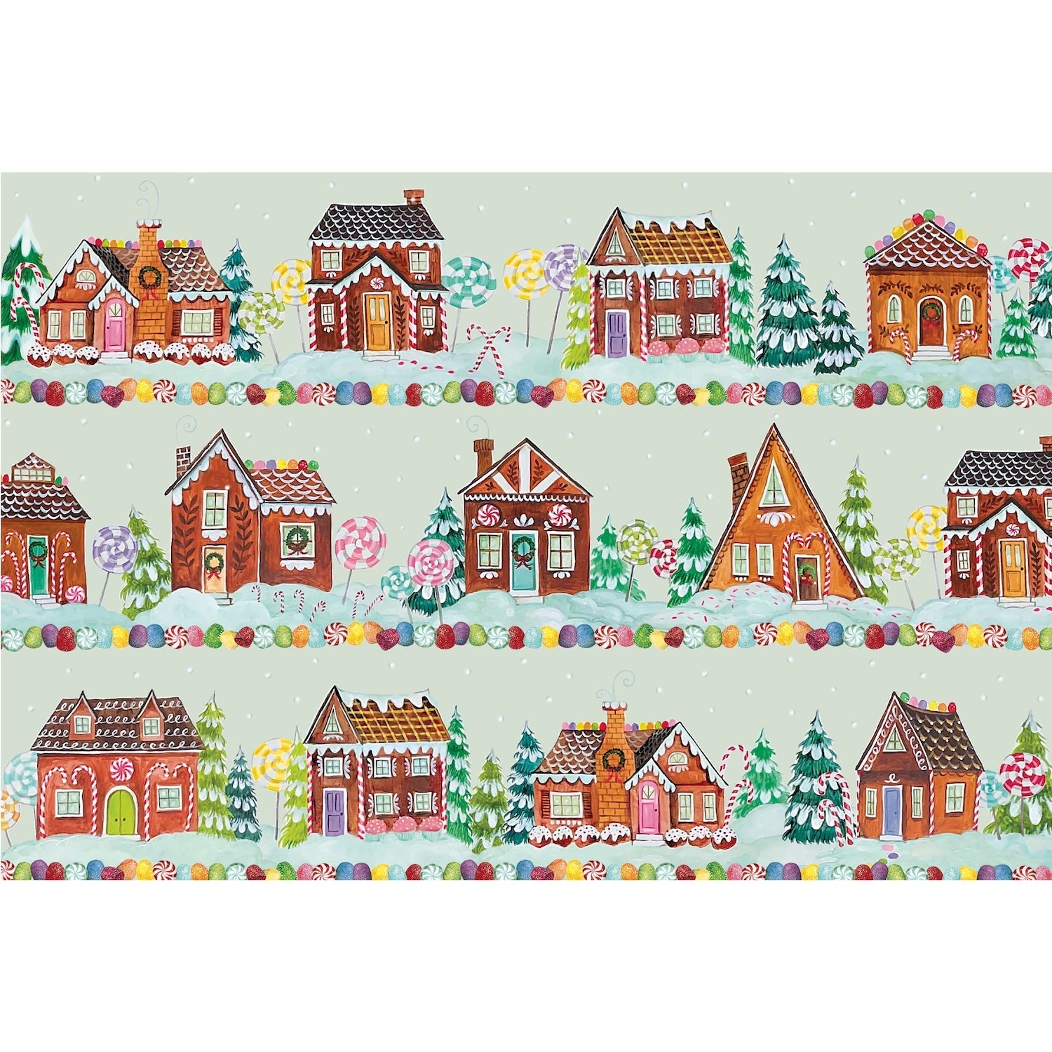 Christmas Gingerbread Village Placemat Set of 4 - Holiday Table Decor for Dining, Kitchen, and Party - Non-Slip Heat Resistant Coasters for Festive Gatherings