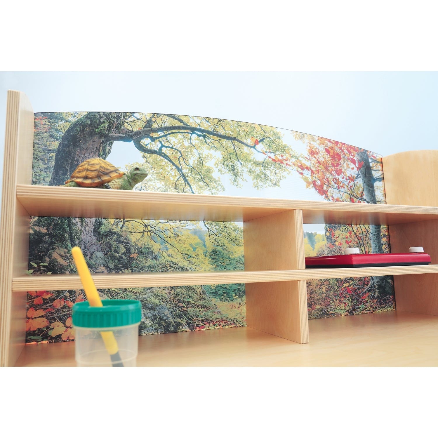 Nature View Writing Center - Premium Wooden Writing Desk with Storage for Home Office & Study - Perfect for Remote Work, Online Classes & Creative Writing