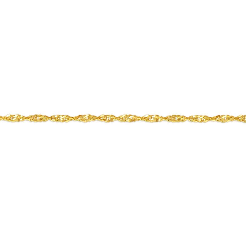 14K Yellow Gold Singapore Chain Necklace - Italian Crafted Strong & Shiny Link Jewelry for Women & Men - 16 to 24 Inches Length, 0.70MM to 2.50MM Width - Perfect Gift for Anniversary, Wedding & Special Occasions