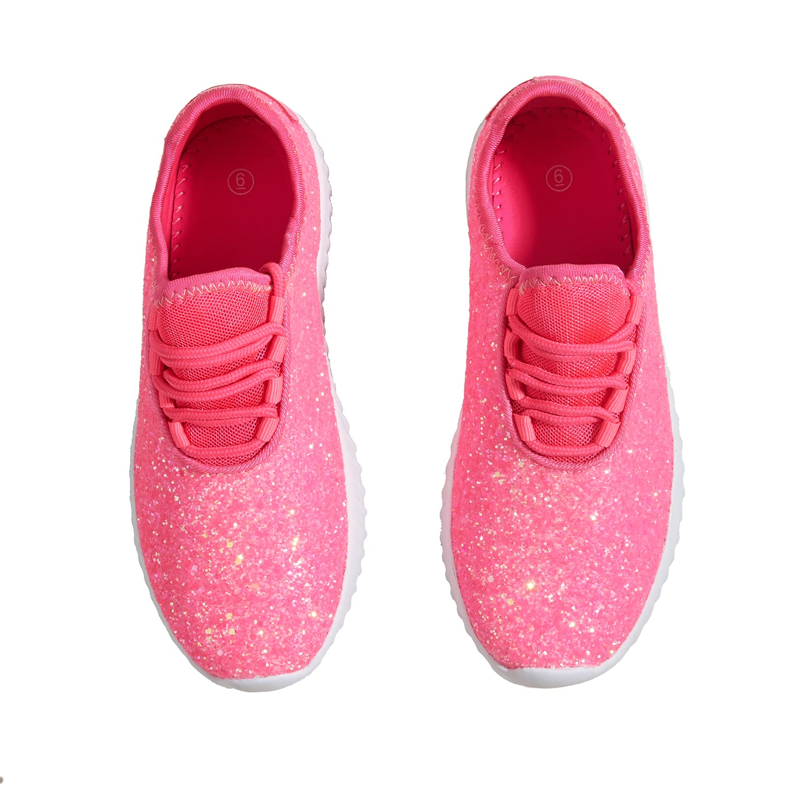 K KIP WOK Women's Fashion Glitter Sneakers - Slip On Running Shoes, Lightweight Tennis Walking Sneakers for Women - Perfect for Casual Wear, Gym, and Outdoor Activities