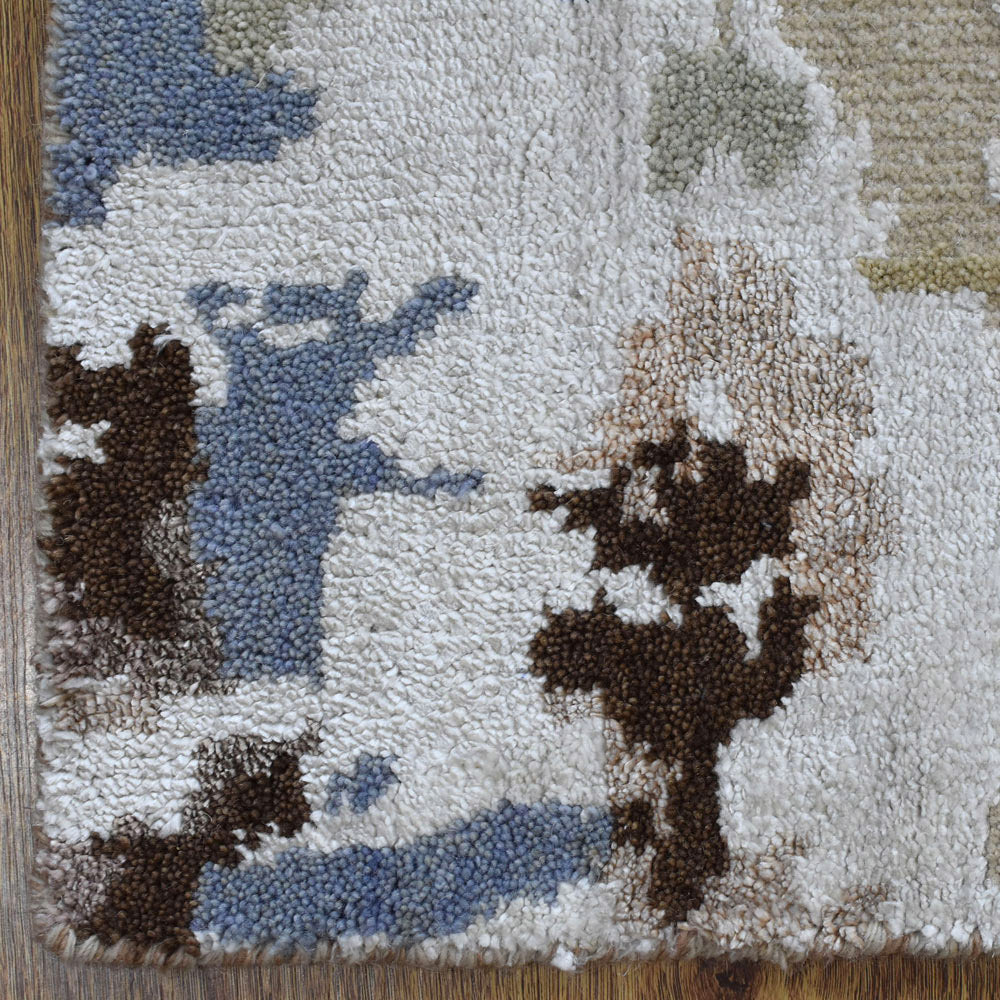 Handmade Ecliptic Hand Knotted Rug - Bohemian Style Wool Area Rug for Living Room, Bedroom & Home Decor - Perfect for Boho Chic, Farmhouse & Modern Interior Design