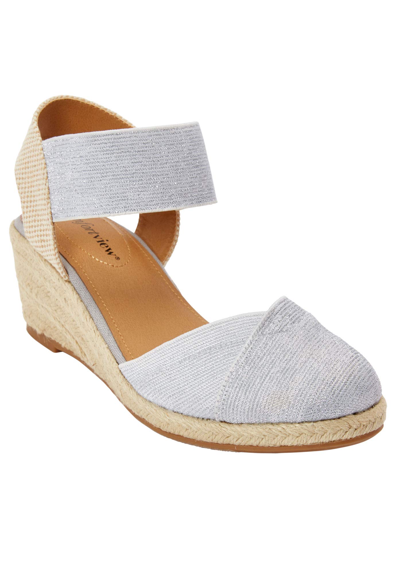 Comfortview Women's Wide Width Abra Espadrille Flats - Breathable Comfort Shoes for Wide Feet | Perfect for Summer, Casual Outfits & Beach Wear