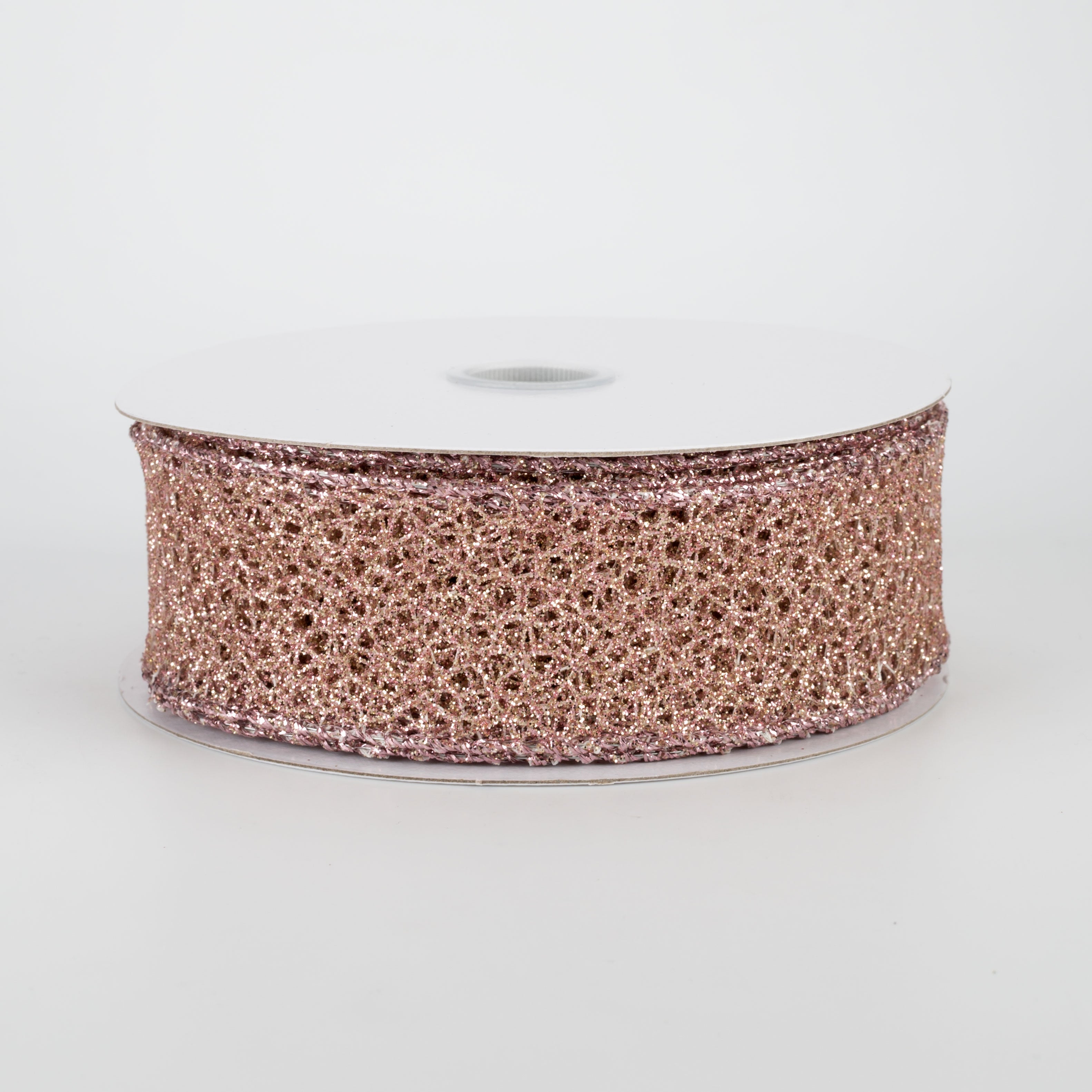 1.5 Inch Metallic Glitter Webbing Ribbon - Rose Gold (10 Yards) for Gift Wrapping, DIY Crafts, Party Decorations, and Scrapbooking