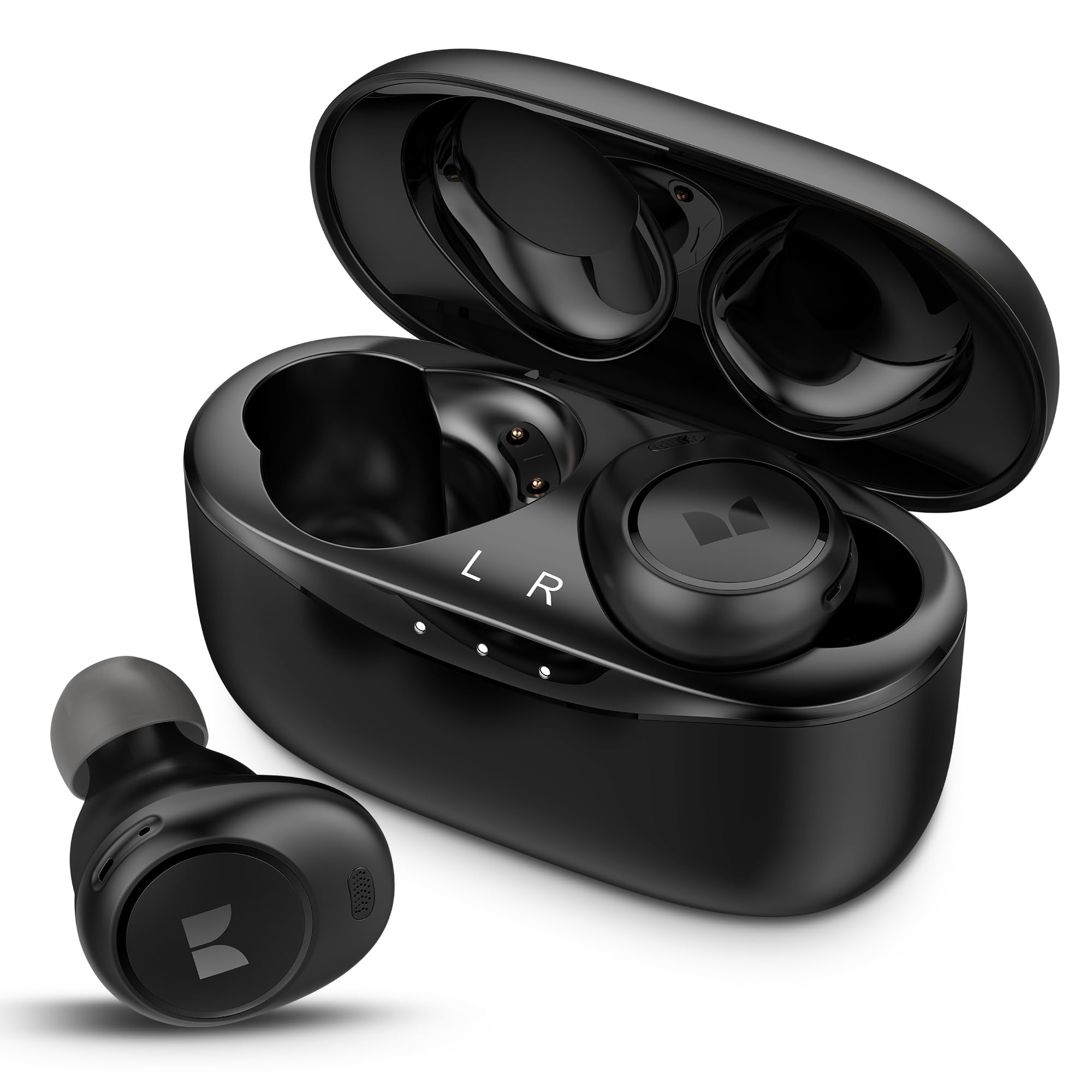 Monster Wireless Earbuds Bluetooth 5.3 - In-Ear Stereo Headphones with Touch Control & Fast Charging Case | Type-C Charging | HD Clear Calls for Sports, Running, Workouts & Commuting
