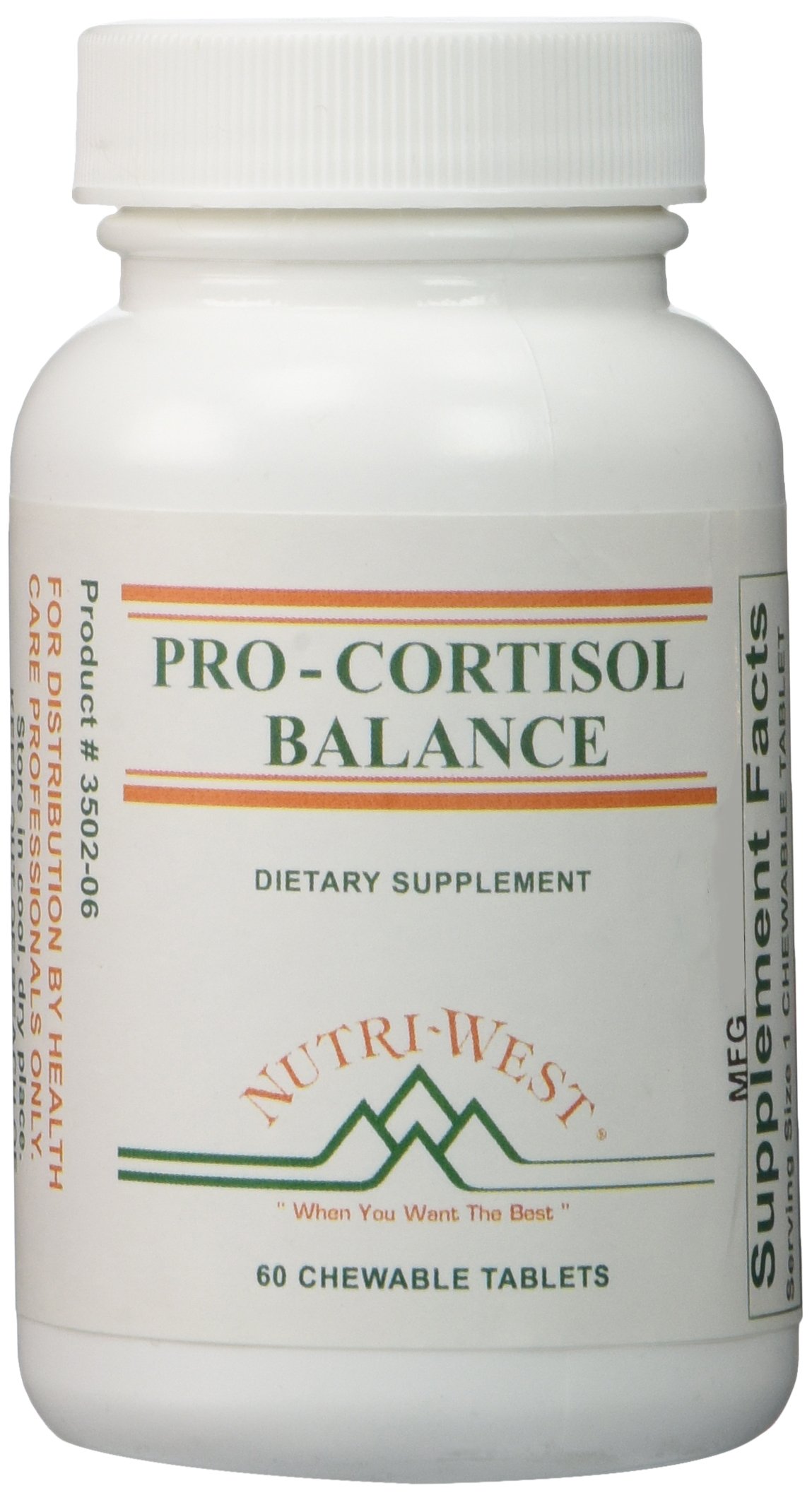 Nutri West Pro-Cortisol Balance Supplement - 60 Chewable Tablets for Stress Relief & Adrenal Support | Supports Healthy Cortisol Levels & Energy Balance | Ideal for Busy Professionals & Stressful Lifestyles