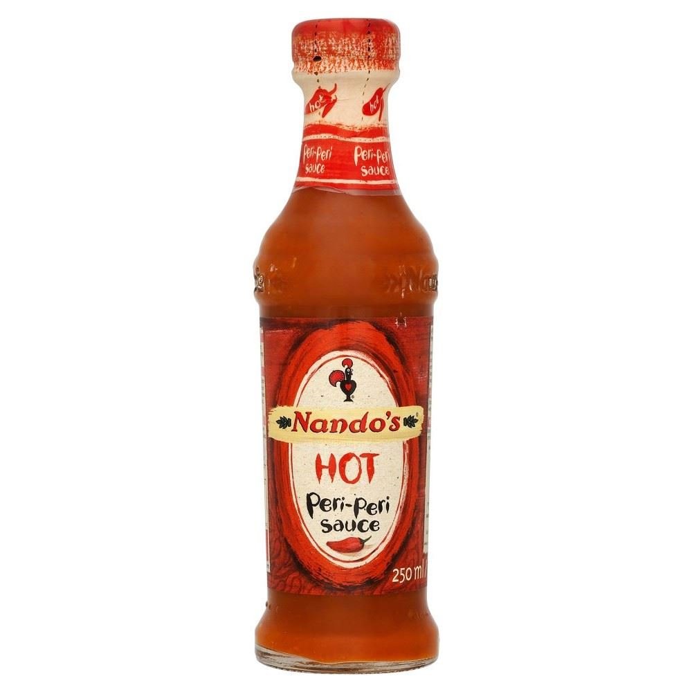 Nandos Hot Peri-Peri Sauce (250ml) - Pack of 2 Bottles - Spicy African Chili Sauce for Grilling, Marinades & Cooking - Perfect for Chicken, Seafood & BBQ Dishes