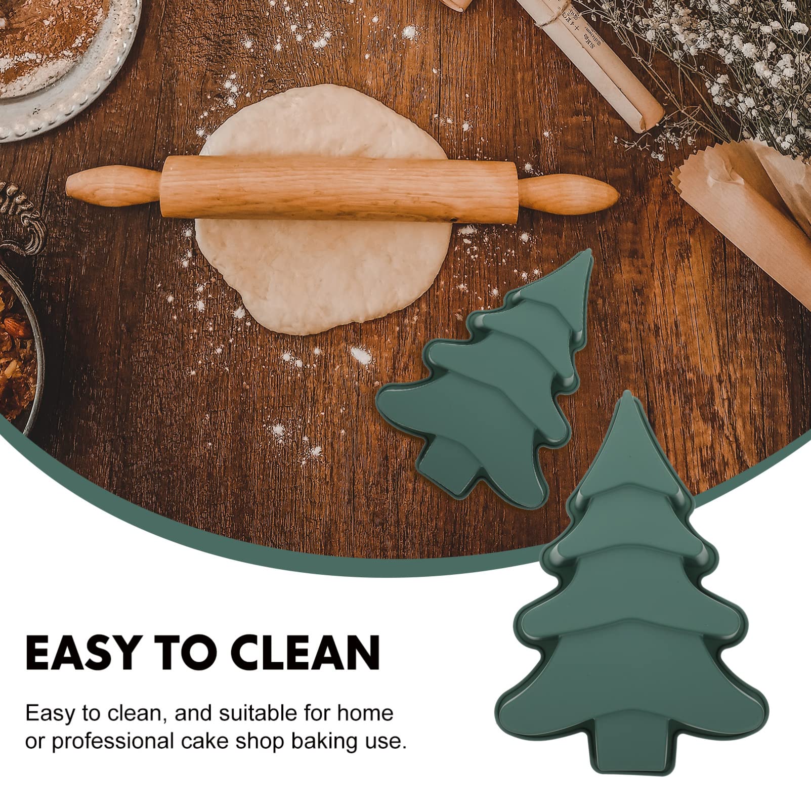 DOITOOL Christmas Tree Cake Pan - Non-Stick Silicone Baking Mold for Holiday Parties, Green Chocolate Cake Molds | Perfect for Christmas Desserts, Cupcakes & Holiday Baking