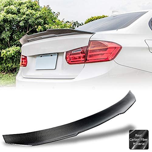 AeroBon Real Carbon Fiber Trunk Spoiler for 2013-2018 BMW 3 Series F30 Sedan & F80 M3 - H Style Rear Wing Spoiler - Enhances Aerodynamics & Sporty Look for Street Racing & Car Shows
