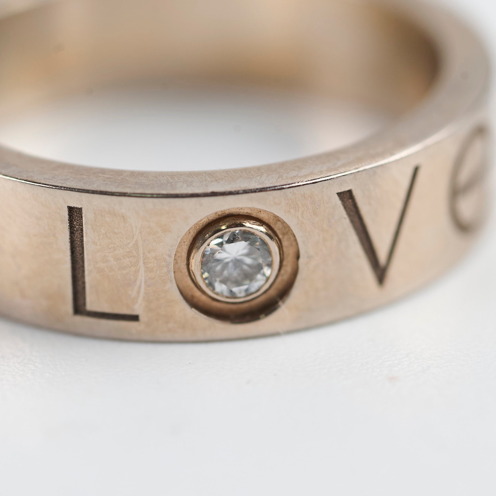 Cartier Love Platinum Ring with 1 Diamond - Size 56 for Women | Luxury Wedding Band, Anniversary Gift & Engagement Jewelry for Special Occasions