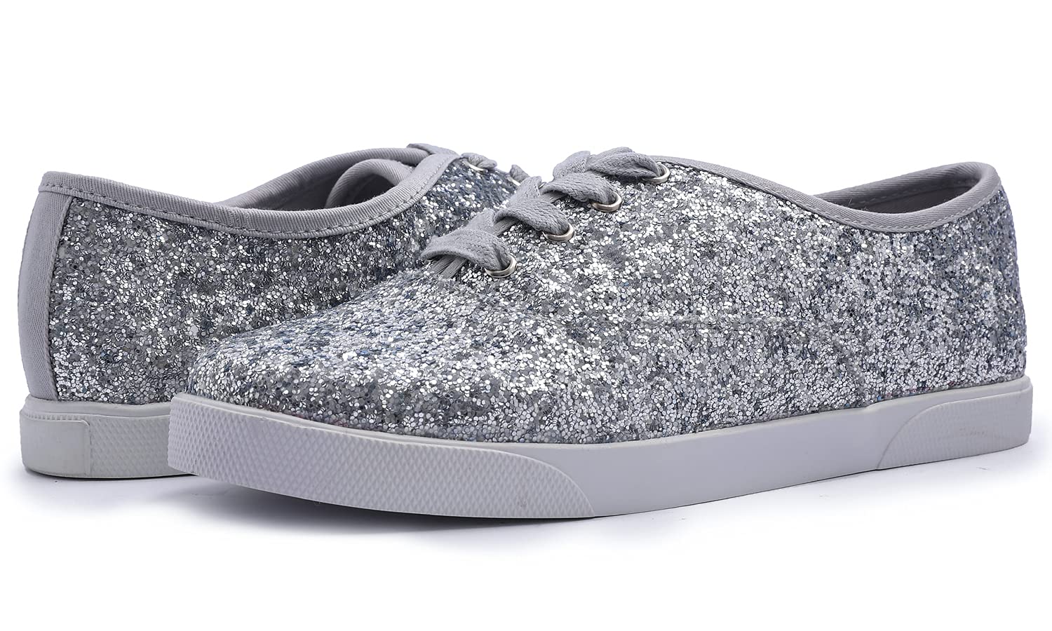 Breeze NOUTHERLY Women's Sparkle Sneakers - Embellished Bling Casual Flats for Party, Wedding & Night Out | Fashion Comfort Shoes for Women