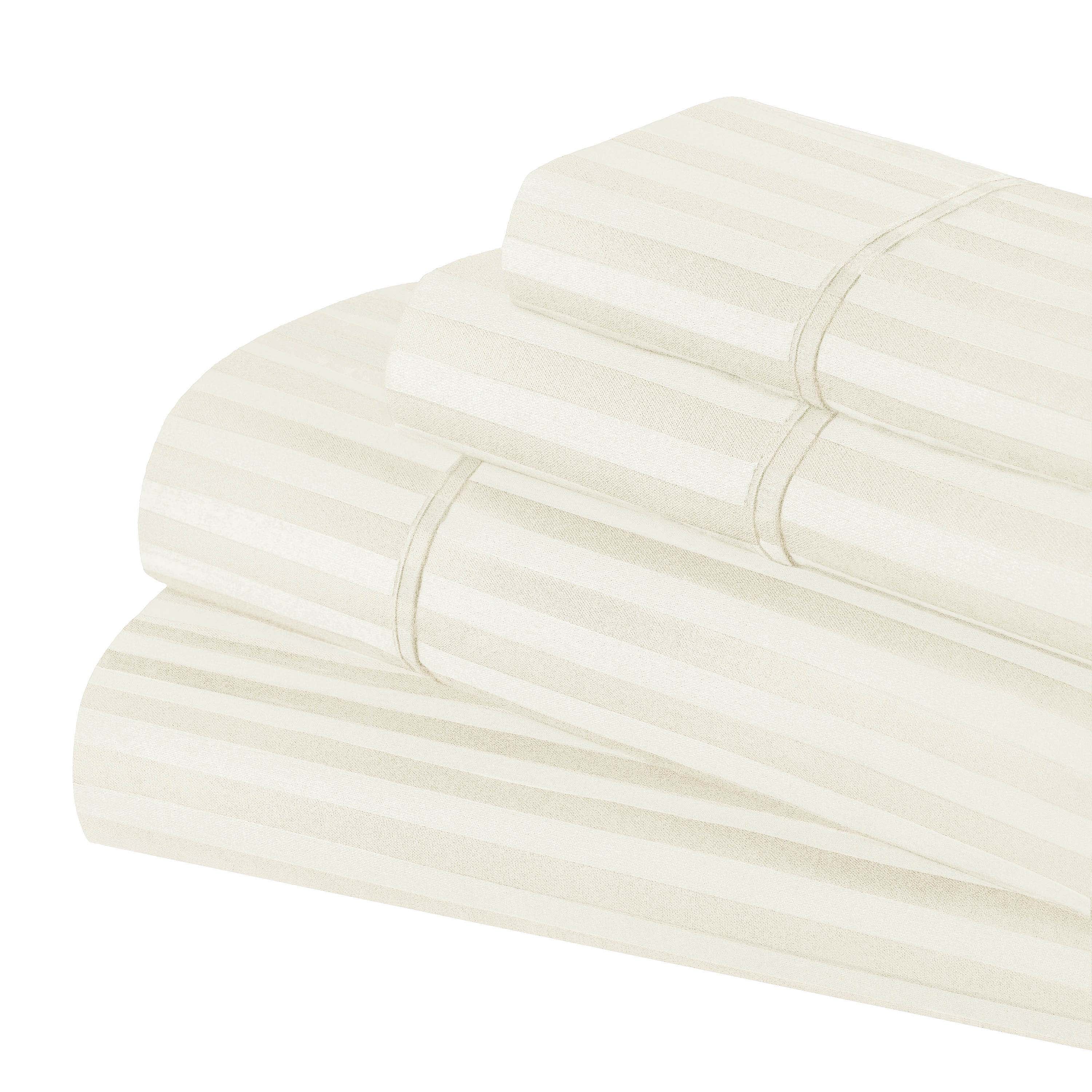 Premium Egyptian Cotton 600 Thread Count Sheet Set - Deep Pocket Fitted, Flat & Pillowcases - Luxury Bedding for Hotels, Home & Guest Rooms