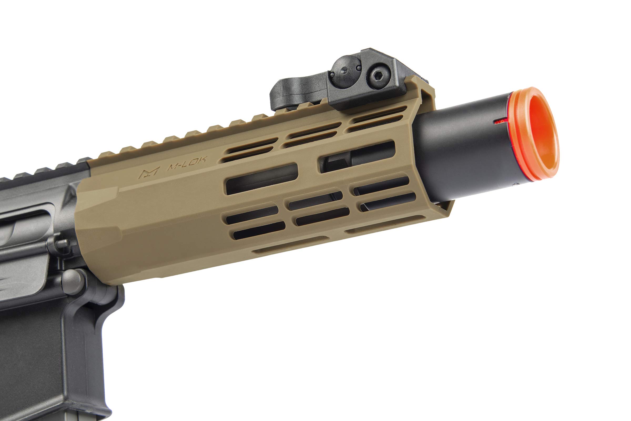 Elite Force M4 AEG Automatic 6mm BB Airsoft Rifle - CQC Tactical Gun in Black/Tan - Perfect for Close Quarters Combat & Airsoft Battles