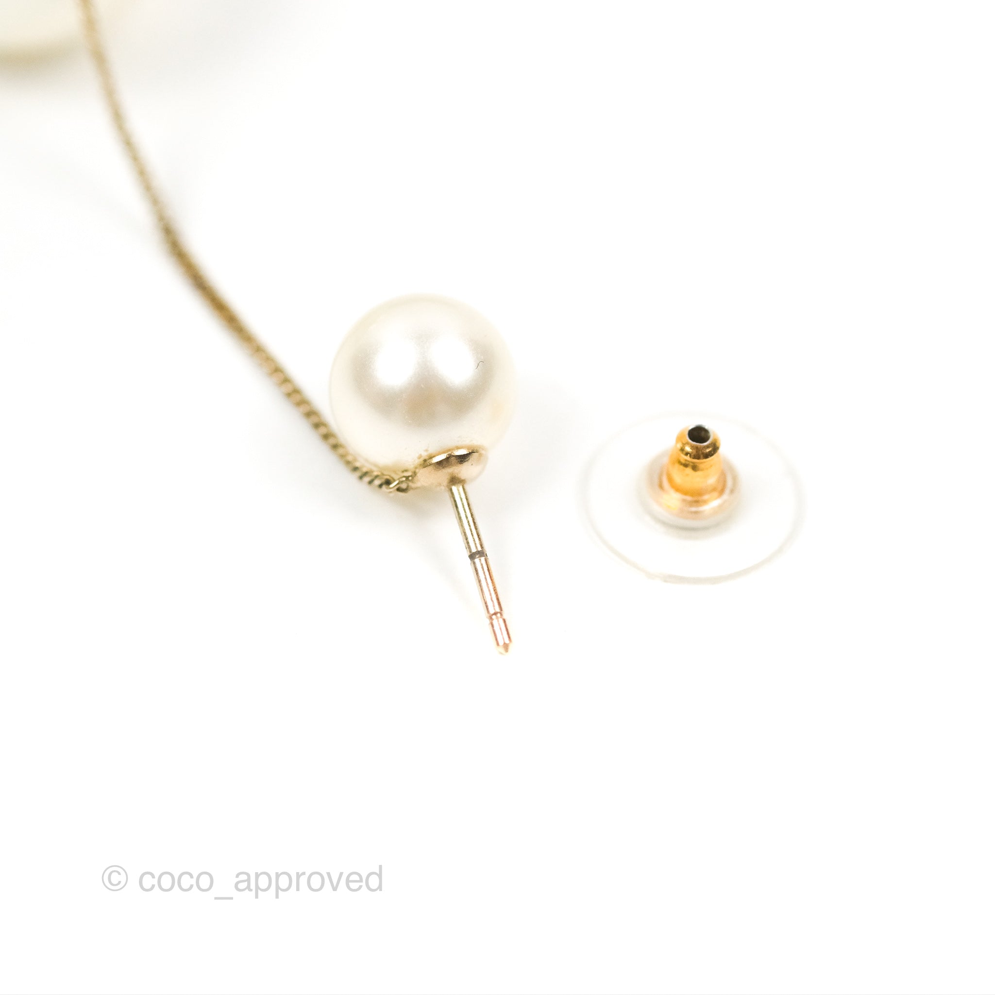 Chanel CC Pearl Drop Earrings for Women - Luxury Fashion Jewelry Gift for Her - Perfect for Weddings, Parties & Special Occasions