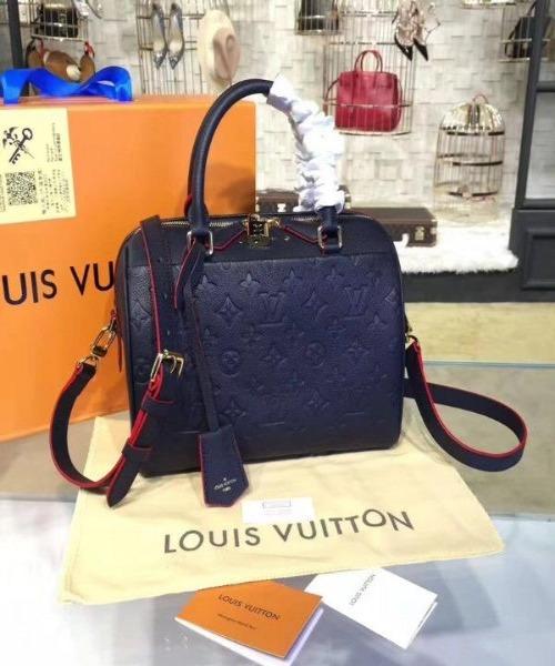 Louis Vuitton Speedy Bandouliere 25 Monogram Empreinte Leather Crossbody Bag in Marine Rouge - Perfect for Travel, Work & Everyday Use
