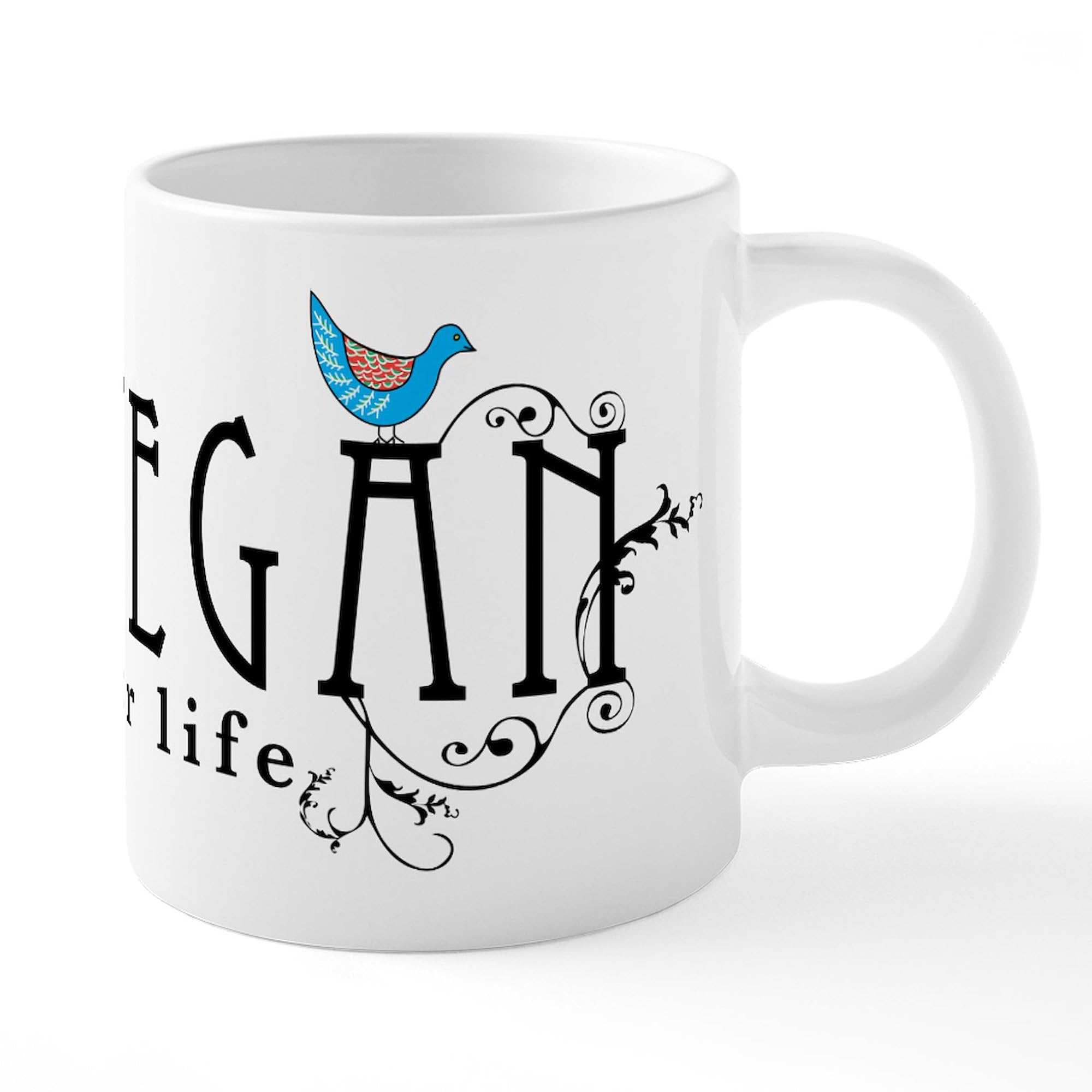 Vegan For Life 20 oz Ceramic Coffee Mug - Large Insulated Tea Cup for Hot & Cold Drinks - Perfect for Home, Office & Eco-Friendly Gifts