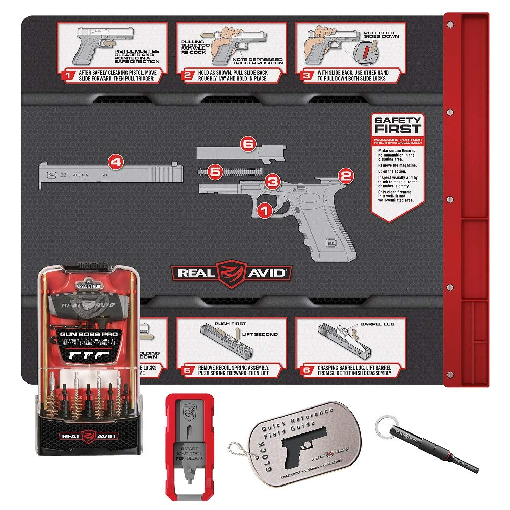 **Real Avid Glock Cleaning & Maintenance Kit - 2-in-1 Tool, 4-in-1 Tool or Pro Pack with Gun Mat & Mag Tool | Perfect for Home, Range & Field Use**