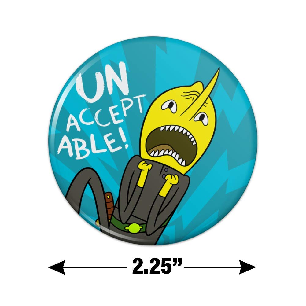 Adventure Time Lemongrab Funny Refrigerator Magnet - Unacceptable Quote Kitchen Decor for Fans, Cool Fridge Accessories for Home & Office Use