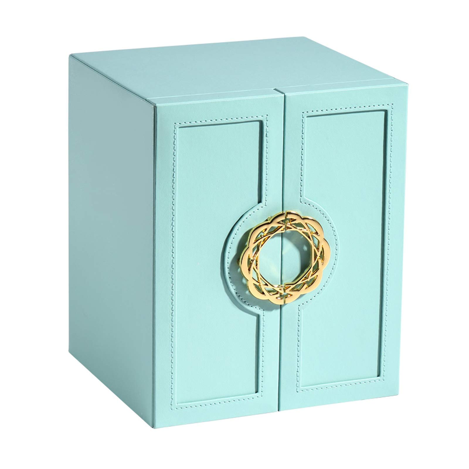 Luxury Leather Jewelry Box Organizer - 5-Layer Storage for Rings, Earrings, Necklaces & Watches | Chenhan Jewelry Display Case with Soft Lining | Perfect for Home, Travel & Gift Giving (Blue)