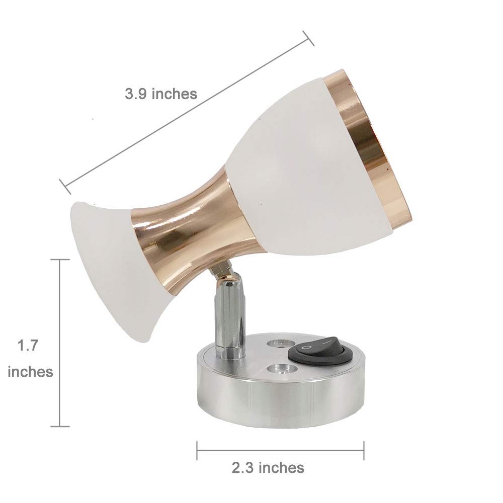12V DC LED Reading Light - Warm White Wall Sconce for RV, Boat, Yacht, Camper & Trailer (Set of 2) | Perfect for Nighttime Reading & Cozy Interior Lighting