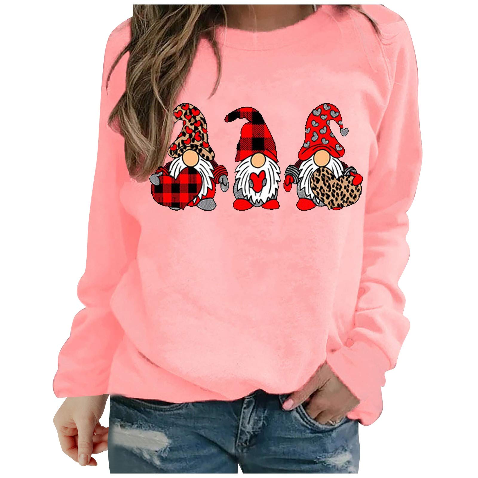 Women's Love Heart Graphic T-Shirt - Casual Long Sleeve Valentine's Day Top for Women | Perfect for Date Nights, Romantic Gifts & Couple Outfits