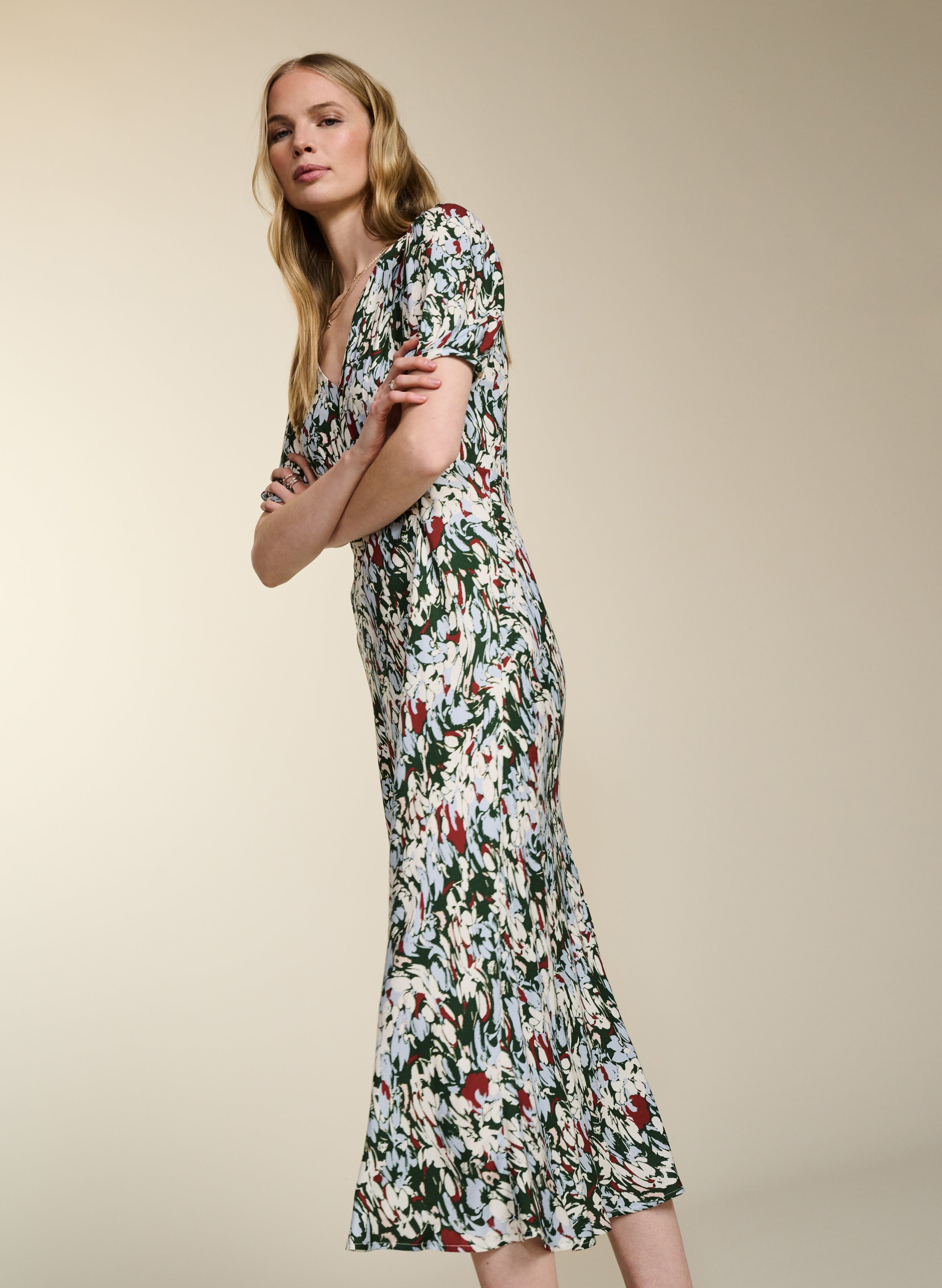 Kaydence Dress with Lenzing Ecovero™ - Sustainable Green Marble Print Flowy Maxi Dress for Women | Perfect for Summer Weddings, Beach Vacations & Boho Chic Outfits